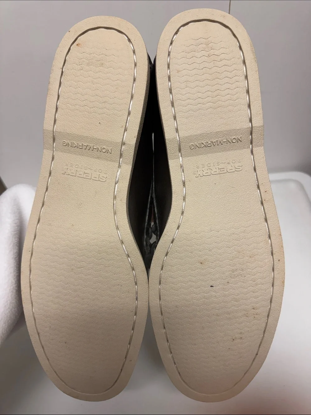 Sperry Brown Leather Moccasin Boat Shoes with Cream Sole
